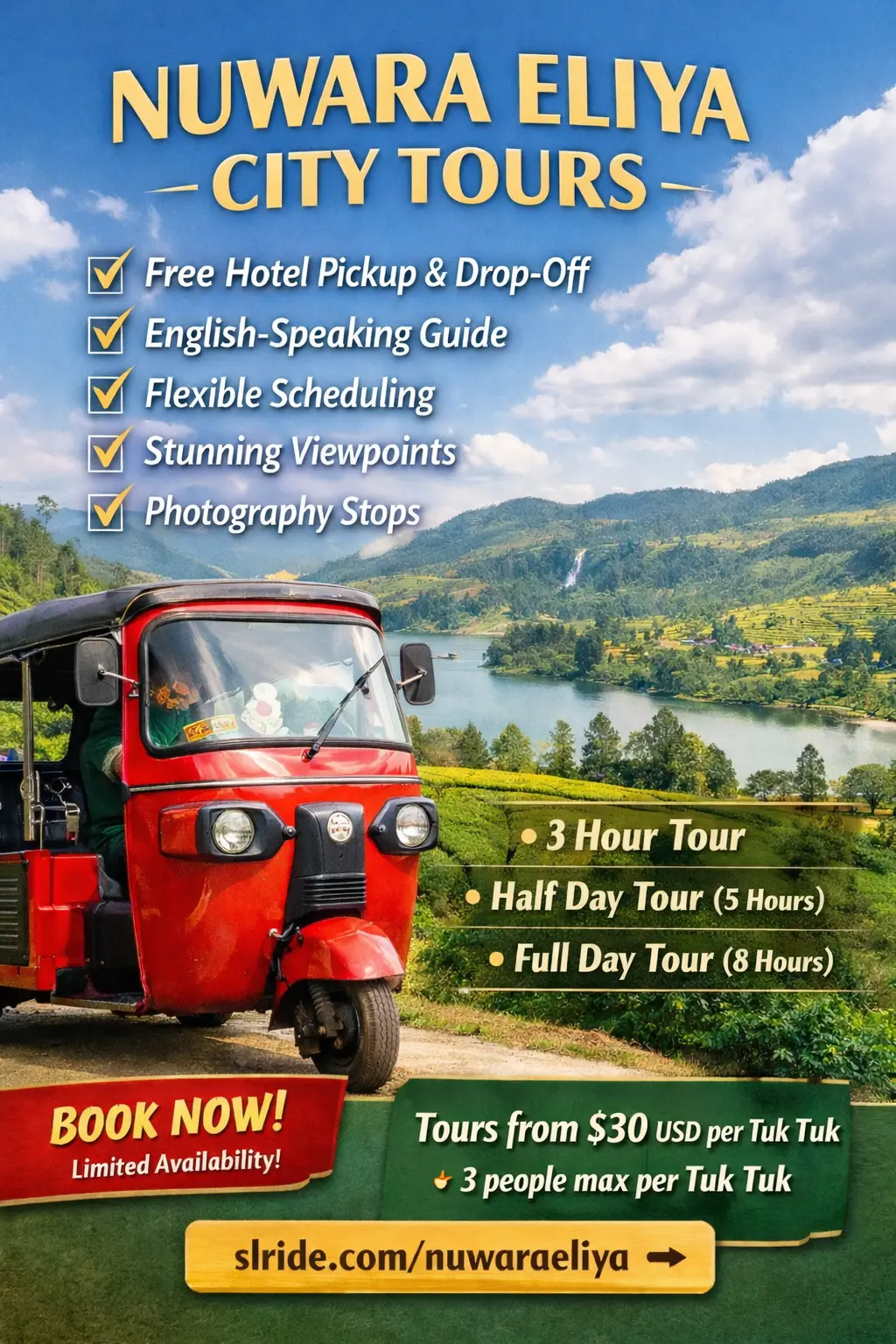 Nuwara Eliya City Tours by Tuk Tuk